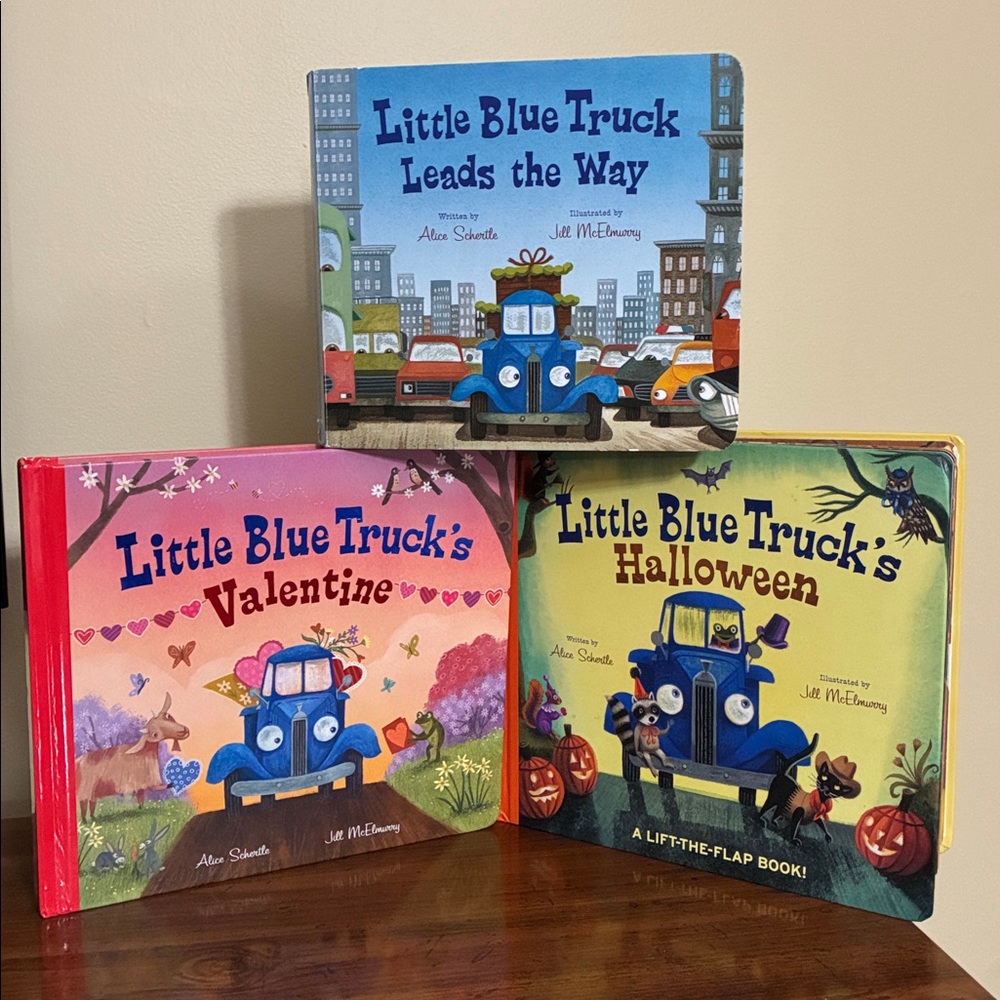 3 Little Blue Truck Books - Leads The Way, Halloween, Valentines